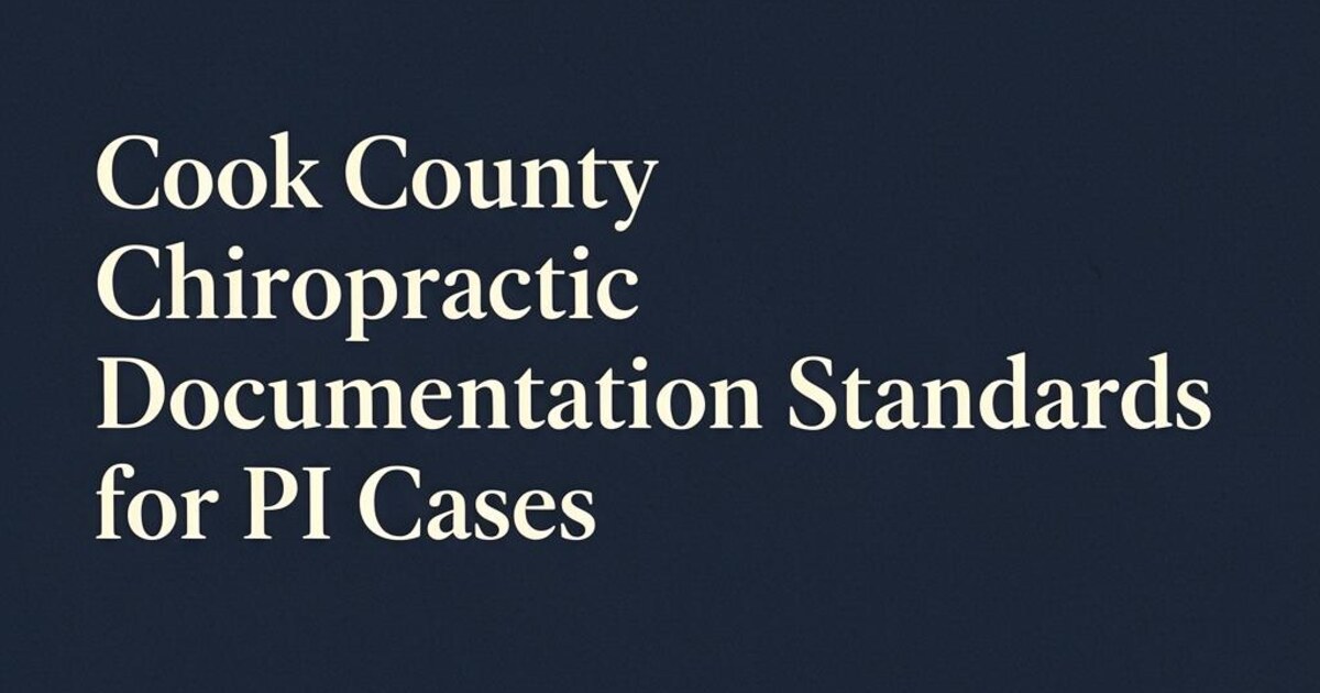 Chiropractic Documentation Standards for Illinois Personal Injury Cases in Cook County